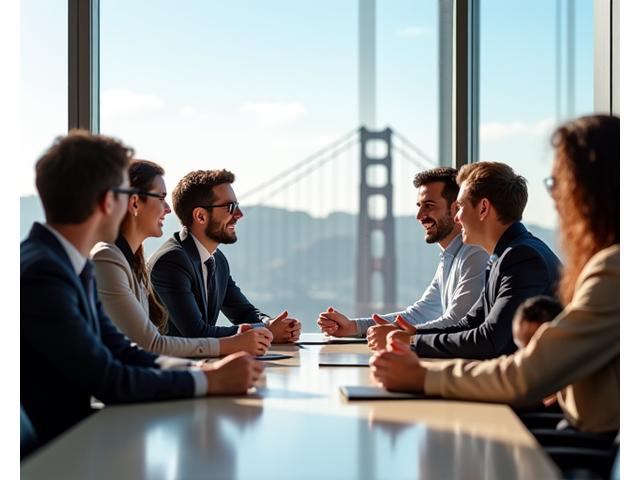 Aperture Canvas team members participating in a local business roundtable discussion in San Francisco.