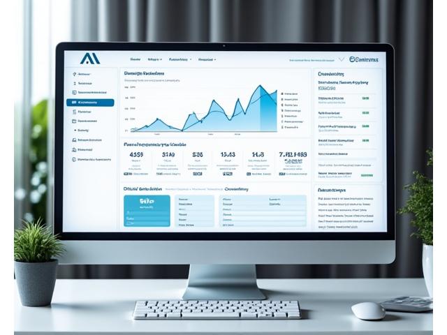 AI analytics dashboard with predictive charts and insights