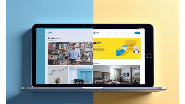 Visual before-after transformation of a brand identity, showing a chaotic, old design evolving into a sleek, modern, cohesive brand system with clear UI elements.