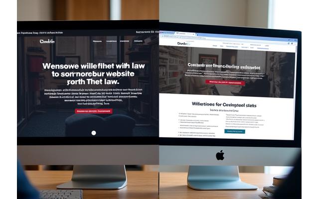 Before and after website comparison for a San Francisco law firm, showing improved navigation and modern aesthetics.
