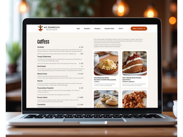 Website screenshot for a local San Francisco cafe, showcasing a clean menu interface and online ordering system.