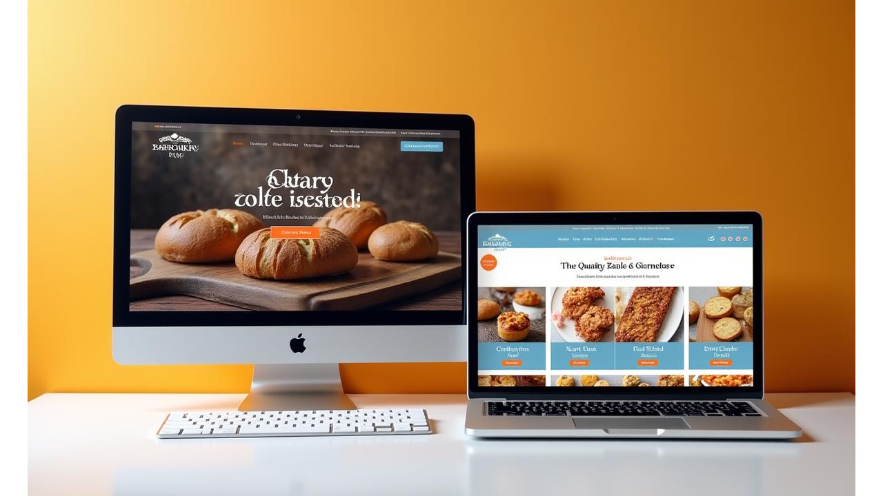 Before and after website for Bayview Bakery showing improved design and branding