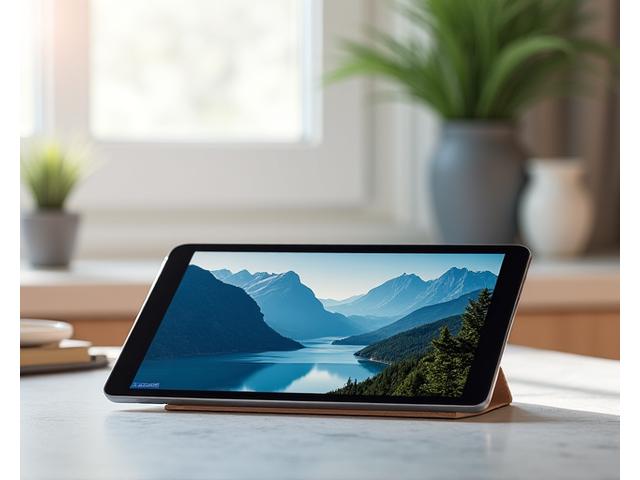 Interactive photography portfolio website on a digital tablet