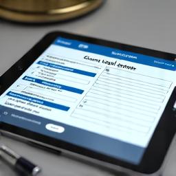 Secure legal intake form on a tablet for client inquiries