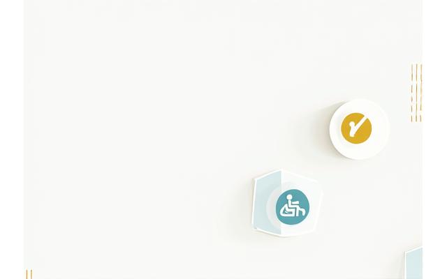 Graphic featuring various icons representing accessibility (universal design, screen reader), data privacy (lock), and compliance (checkmark).