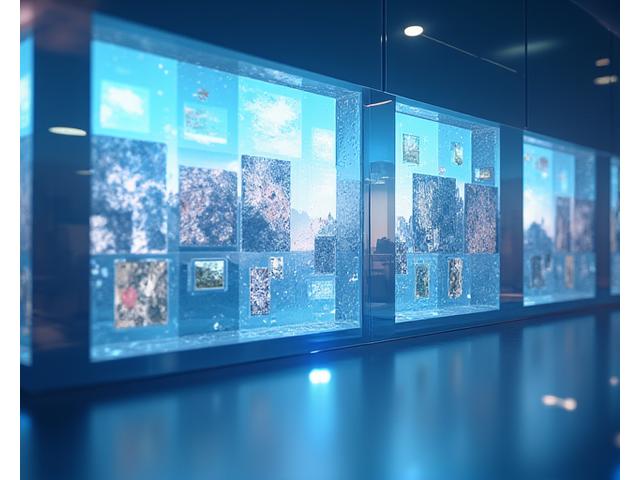 A dynamic 3D gallery rendering on a desktop screen, showing various photography styles and a virtual depth effect as if images are layered in space.