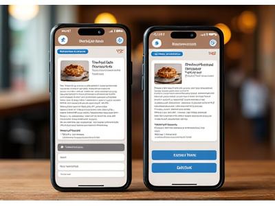 Before and after comparison of a cafe's website on mobile